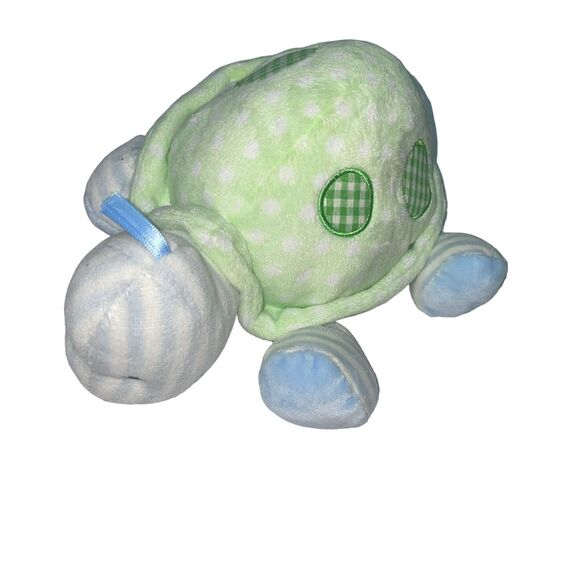 Baby Gund Plush Turtle Teller Stripes Dots Stuffed Animal Nursery Shower Gift - Picture 6 of 12